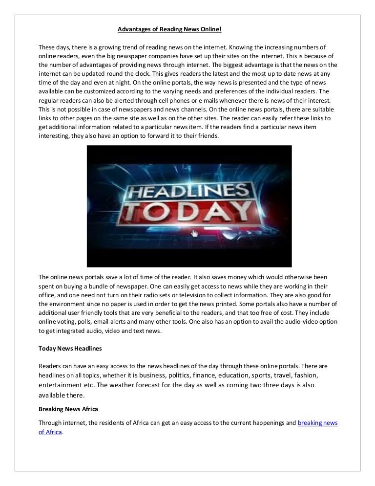 Advantages Of Reading News Online