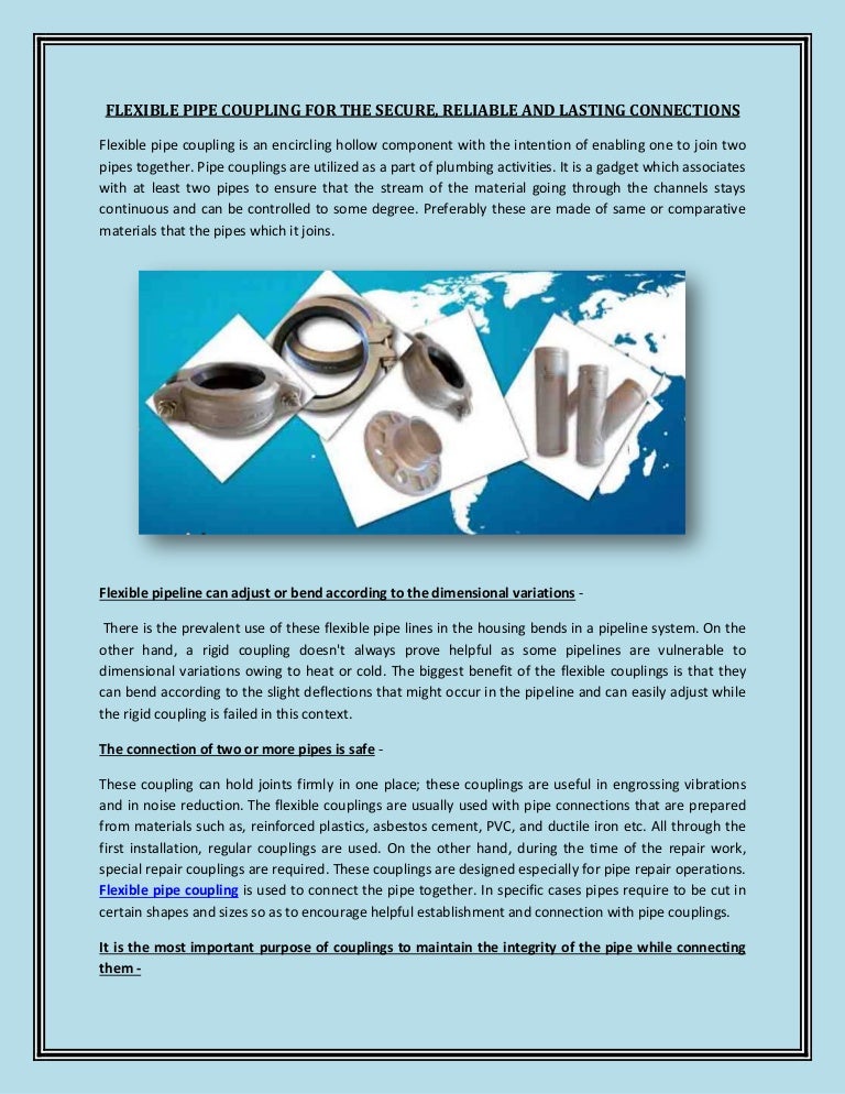 Advantages of using a flexible pipe coupling