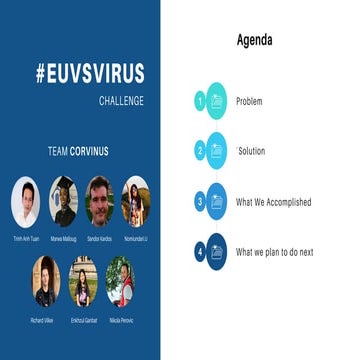 EUvsVIRUS hackathon - Team Corvinus
