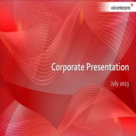Advanticsys corporate presentation