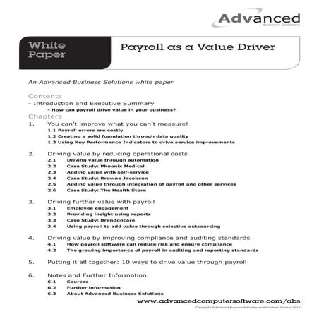 Payroll as a Value Driver