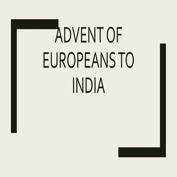 Advent of europeans to india