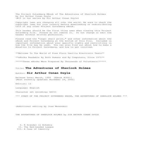 Adventure of sherlock