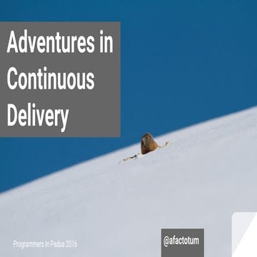 Adventures in continuous delivery