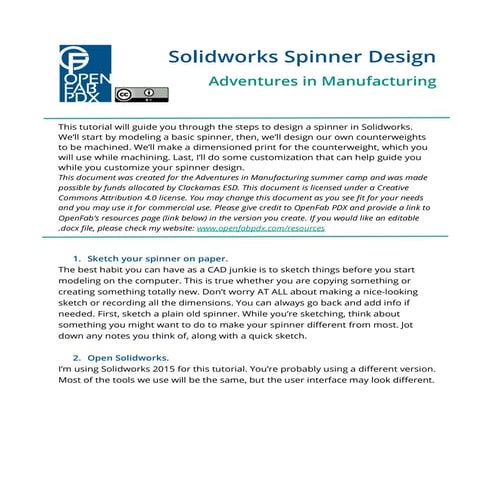 AiM Spinner Design Tutorial in Solidworks