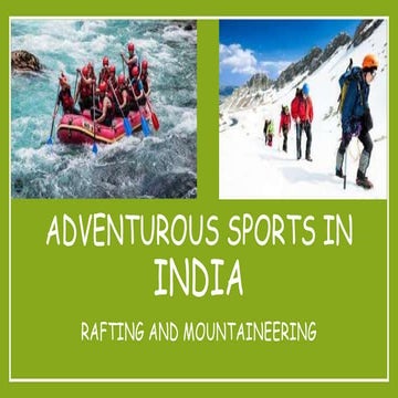 Adventure sports in india