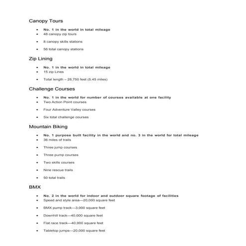 Adventure sports ratings