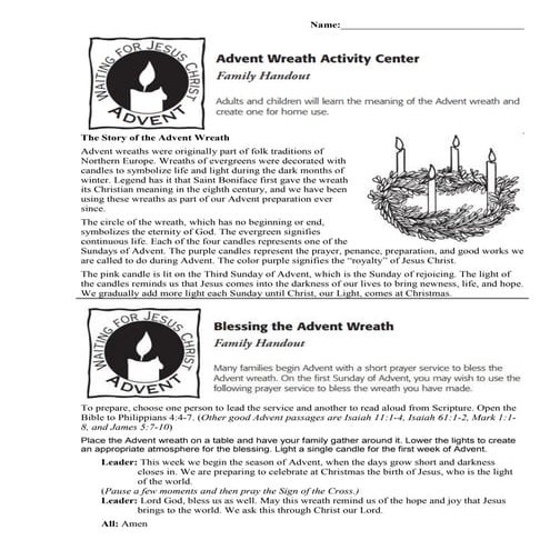 Advent wreath activity center 