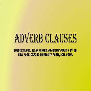 Adverb clauses