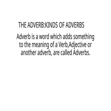 Adverbs for beginners and english speaker