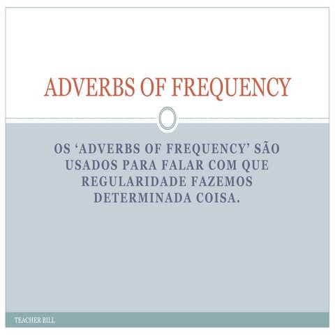 Adverbs of frequency