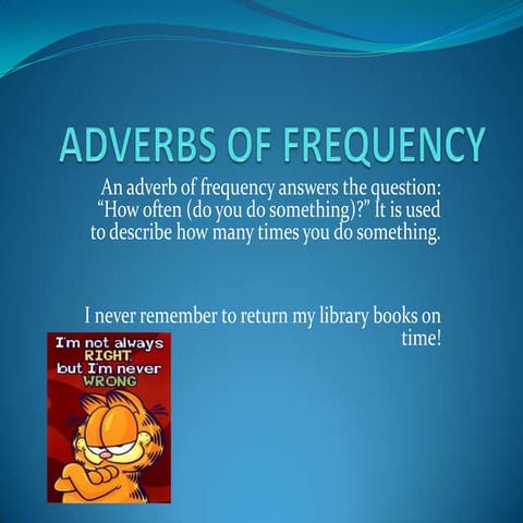 Adverbs of frequency | PPTX