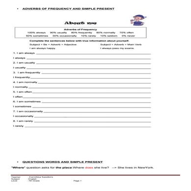 Adverbs of frequency 