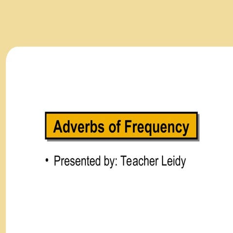 Adverbs of frequency | PPS