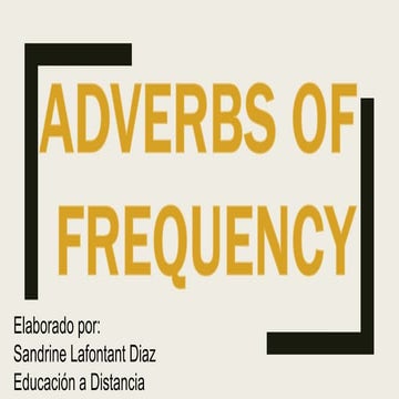 Adverbs of frequency | PPTX