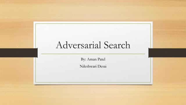 Adversarial search