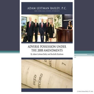 Adverse Possession Under The 2008 A...