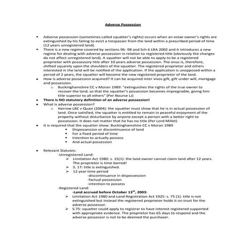 Adverse possession review | PDF