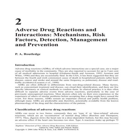 adverses drug reations and interaction,mechanism,risk factors detection and m...