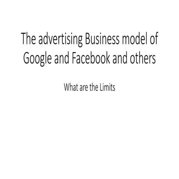 Advertising model of google and facebook