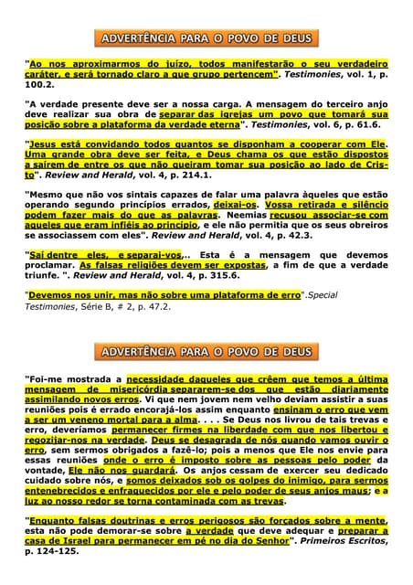 Advertencia para o povo de Deus