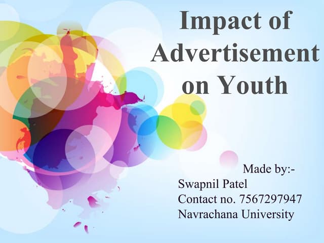 Impact of Advertisement on youth