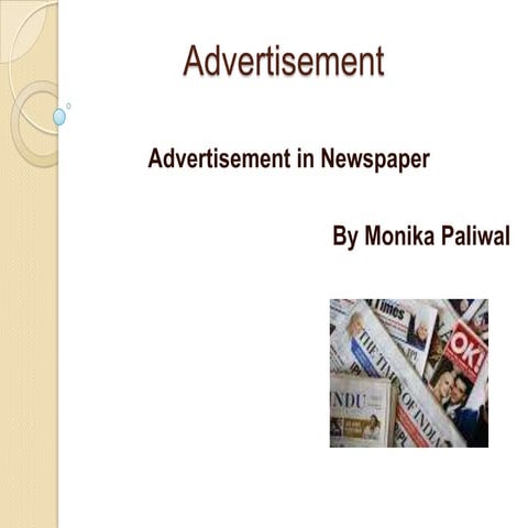 Advertisement in newspaper