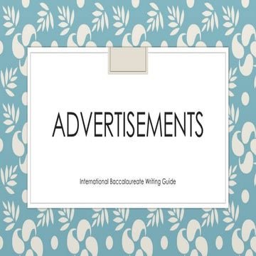 Comprehensive Guide to Writing Effective Advertisements for IB Students ...