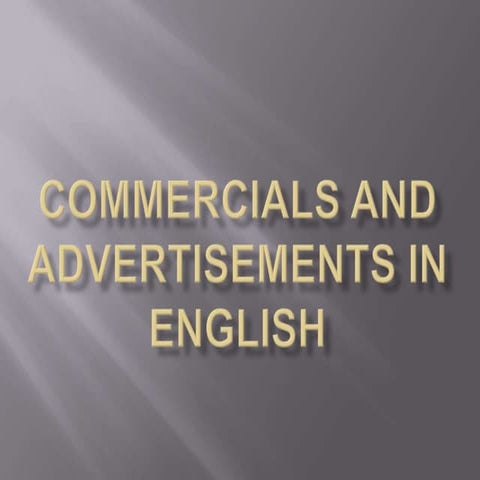 Advertisements in english | PPTX