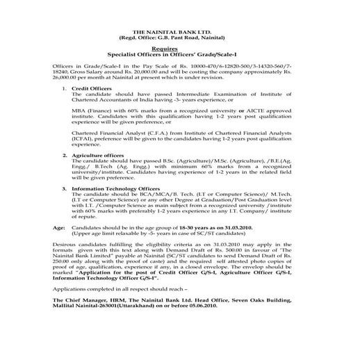 Advertisement specialist officers