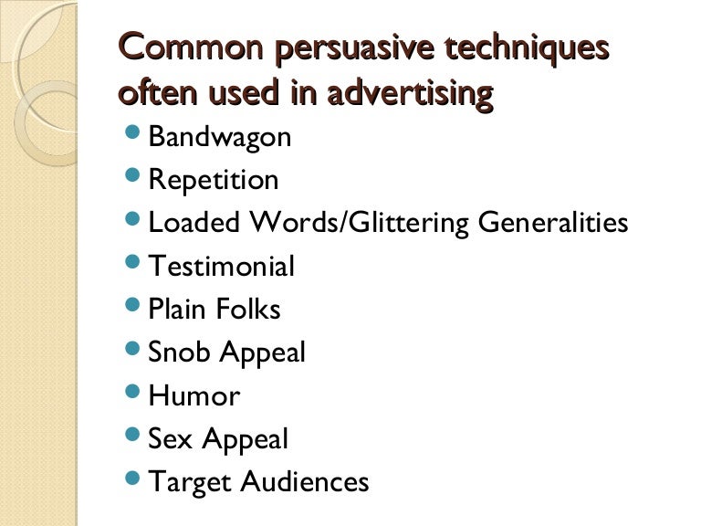 Advertisement techniques (2)