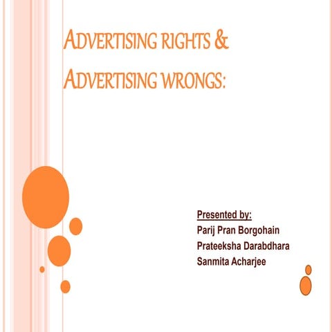 Regulations on Advertising- An Overview | PPTX