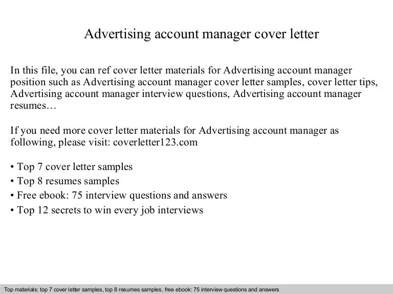 advertising account manager cover letter