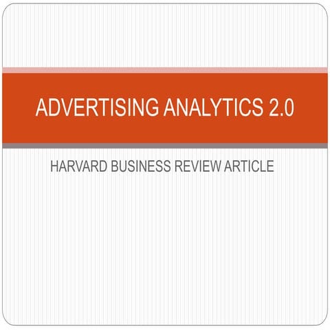 Advertising analytics 2.0
