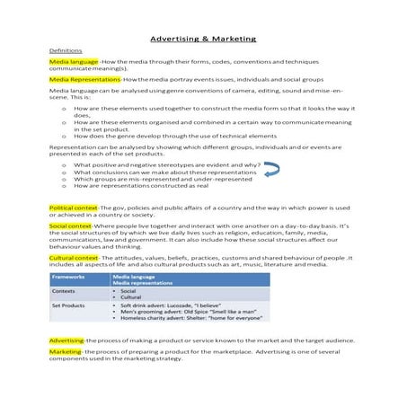 Advertising and marketing