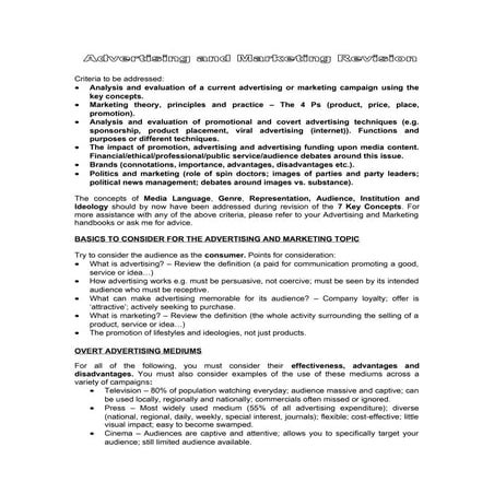 Advertising and marketing