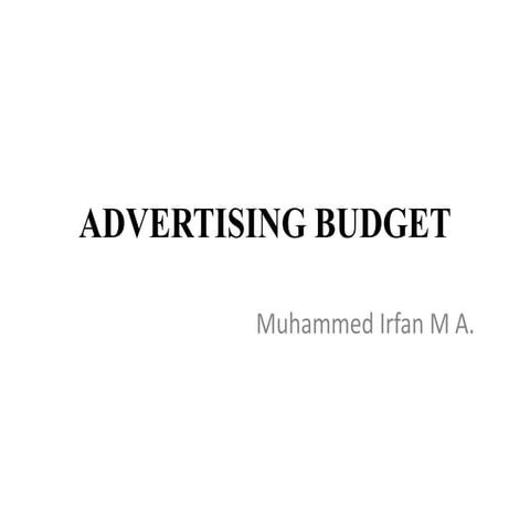 Advertising budget