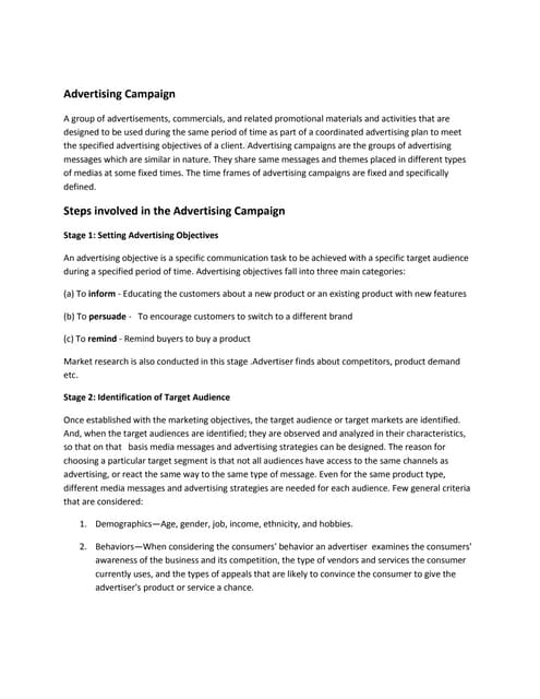 Advertising campaign