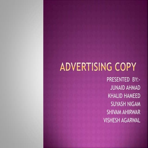 Advertising copy