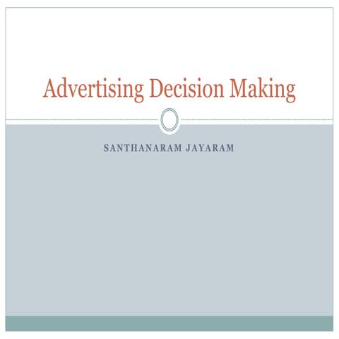 Advertising decision making