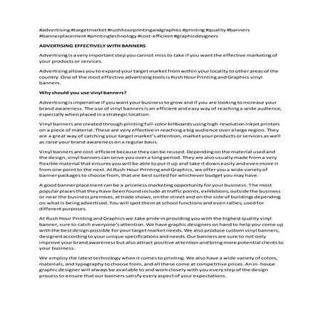 Advertising effectively with banners