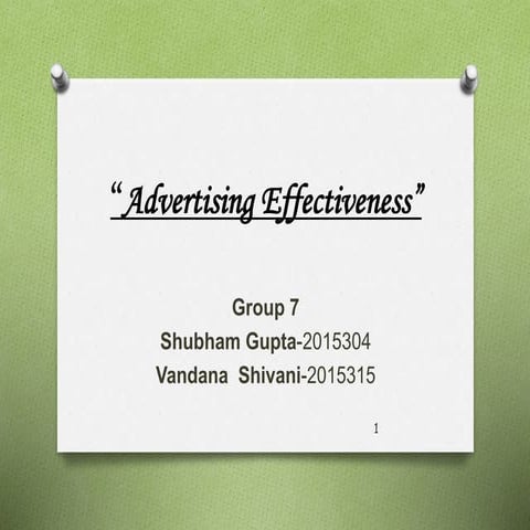 Advertising Effectiveness