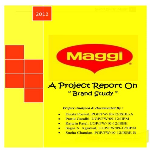 Brand Study : MAGGI