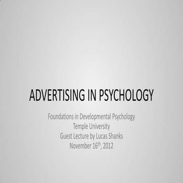 Advertising in Psychology