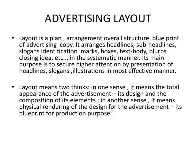 Advertising layout ppt