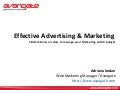 Effective Advertising and Marketing