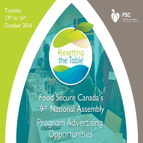 Advertising opportunities - Resetting the table 2016 