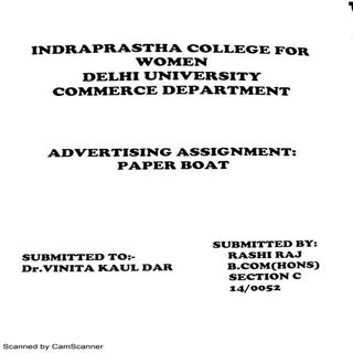 Advertising paper boat