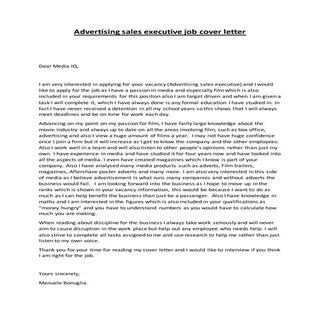 Advertising sales executive job cov...