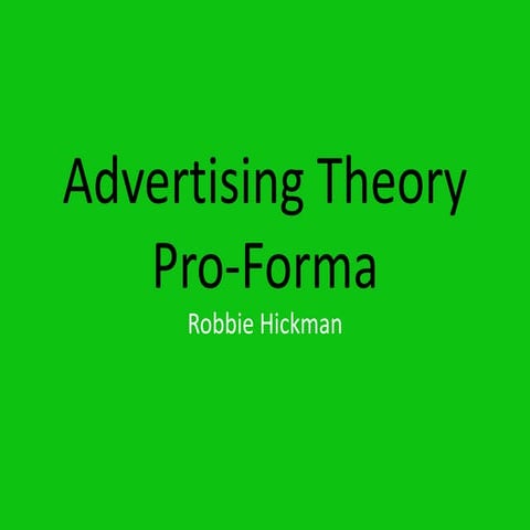 Advertising theory pro forma